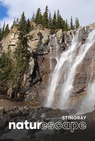 Chute apaisante en montagne
